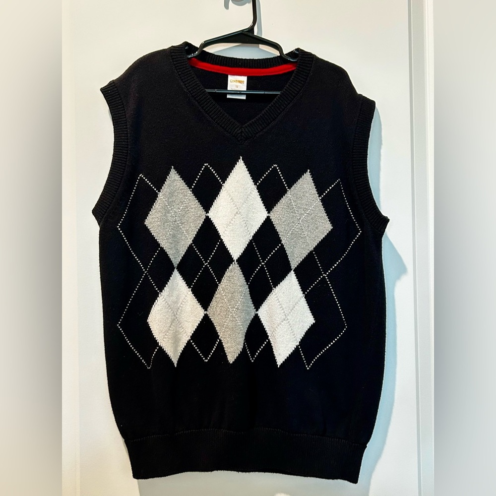 Gymboree Boys Argyle Sweater Vest size 12